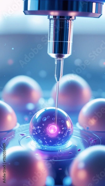 Fototapeta detailed close-up image of the in vitro fertilization (IVF) process