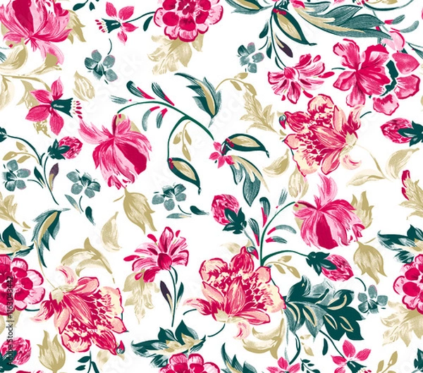Fototapeta New Perfect Flower Pattern, Digital Flowers, Flower Print