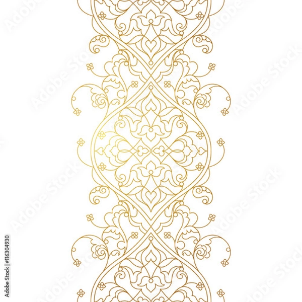 Fototapeta Vector seamless border in Eastern style.