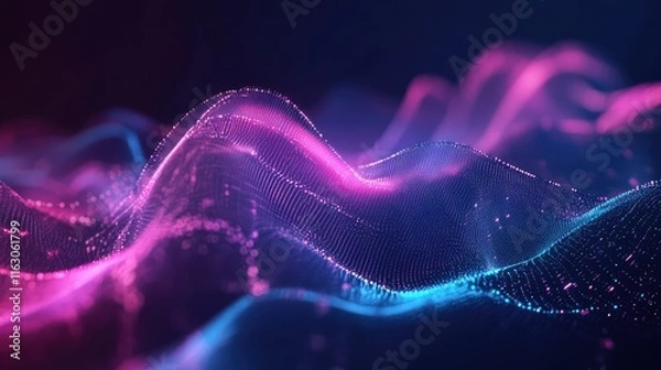 Obraz A futuristic abstract hologram, glowing with geometric lines and fluid motion, casting an otherworldly ambiance