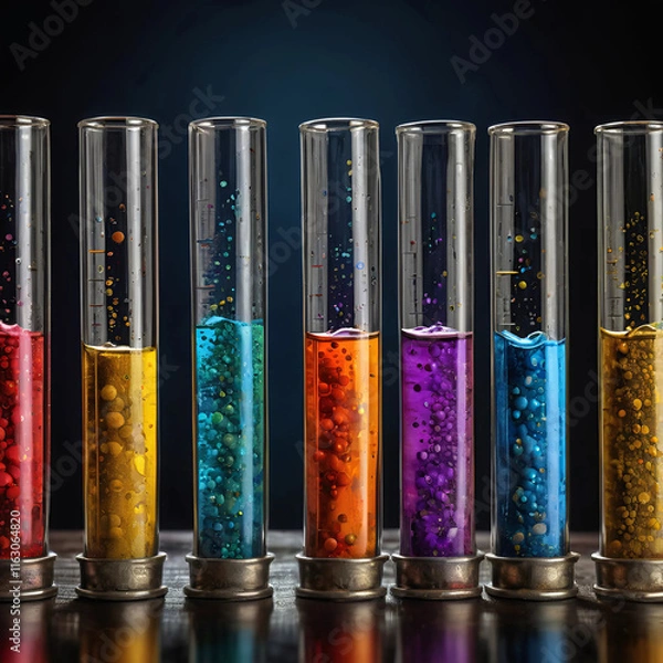 Fototapeta Colorful test tubes in laboratory
