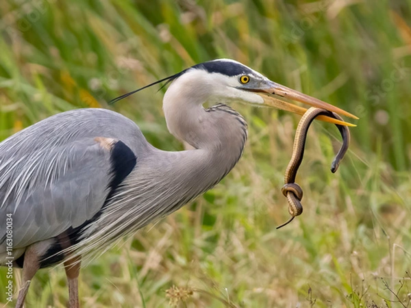 Obraz Great Blue Heron with Snake
