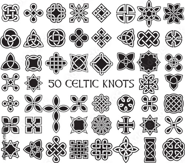 Fototapeta Collection of 50 Celtic Knots in Vector Editable Format