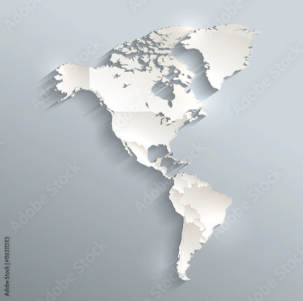 Obraz America political map 3D vector individual states separate