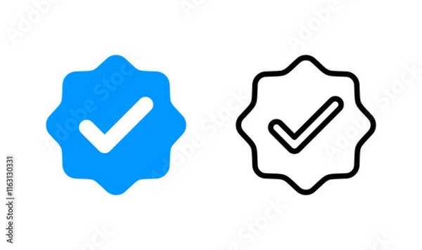 Fototapeta verified icon logo design. verification check mark. approved icon