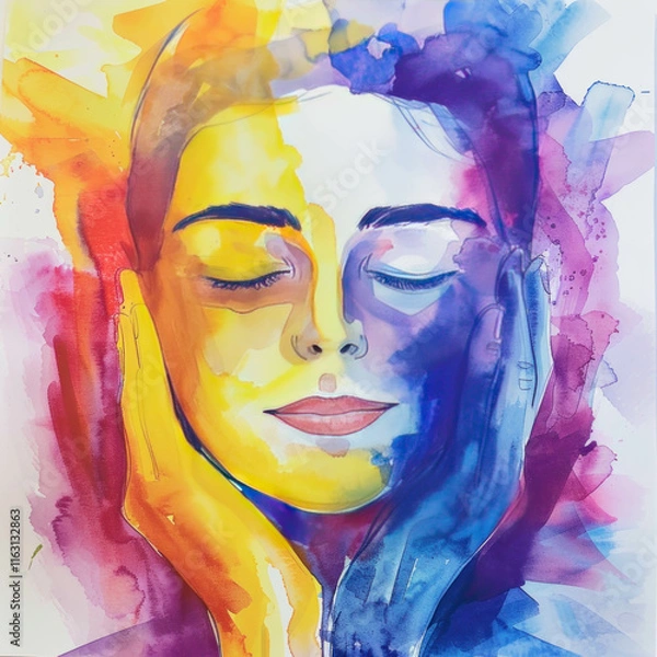 Obraz Energy and Mindfullness Healing Hands working human