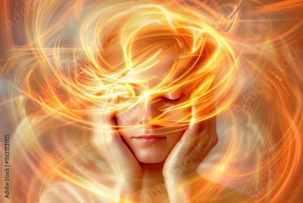 Obraz Energy and Mindfullness Healing Hands working human