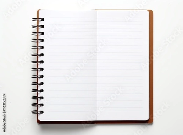 Fototapeta the white notebook on top of a white background stock photo