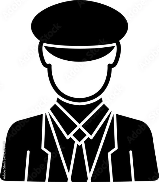 Fototapeta Ship captain icon. Simple illustration of ship captain vector icon for web design isolated on white background