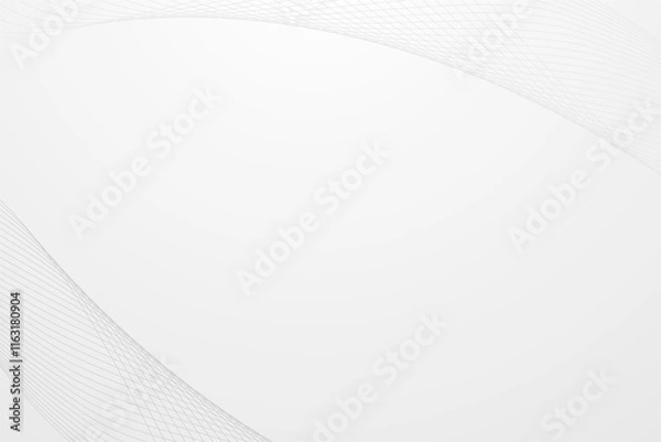 Fototapeta Abstract grey wave lines on transparent background. Technology, data science, geometric border pattern. Isolated on white background. Vector illustration.