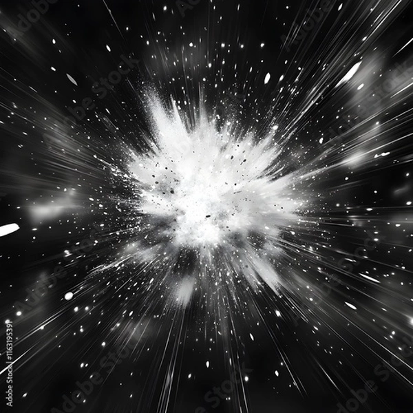 Fototapeta Monochrome Explosion, Abstract Light Burst