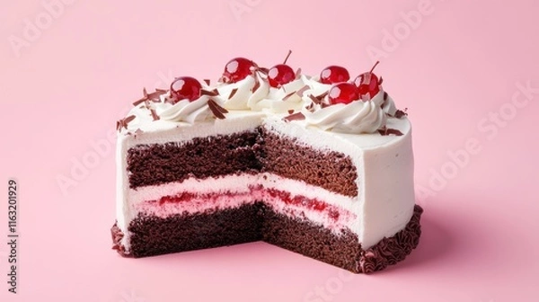 Fototapeta A Delicious Slice of Black Forest Cake