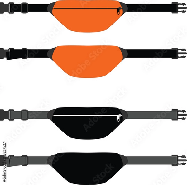 Obraz set of black and white waistbag mockup