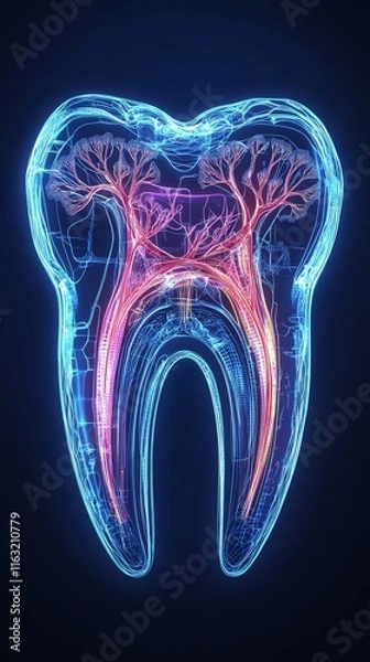 Obraz A tooth with internal visible structure