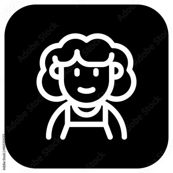 Fototapeta Editable middle aged woman avatar vector icon. User, profile, identity, persona. Part of a big icon set family. Perfect for web and app interfaces, presentations, infographics, etc