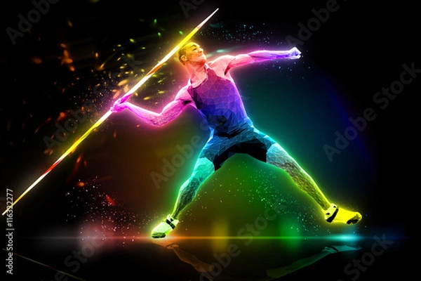 Fototapeta Иллюстрация по теме многоборье, метание копья