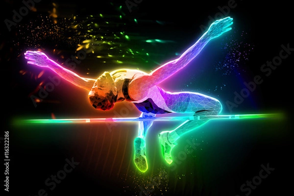 Obraz Иллюстрация по теме многоборье, прыжки в высоту