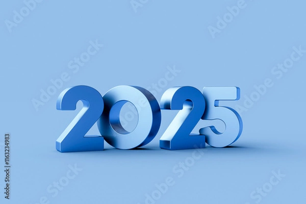 Fototapeta New Year 2025 Creative Design Concept, 3D rendering.