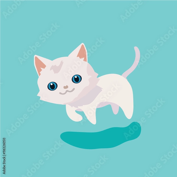 Fototapeta Cute cat illustration.