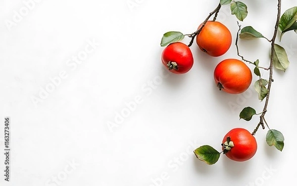 Fototapeta a tomato with a stem on a white background