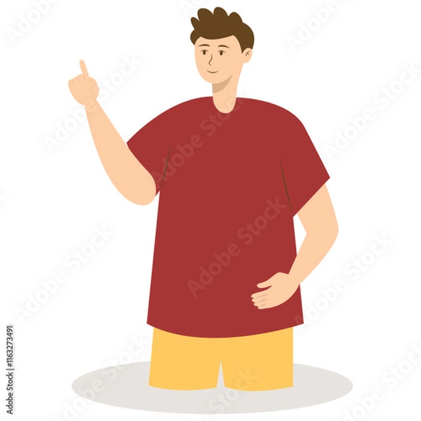 Fototapeta Business People Pointing. Promotion and Presentation Concept. Vector Illustration in Flat Cartoon Style.
