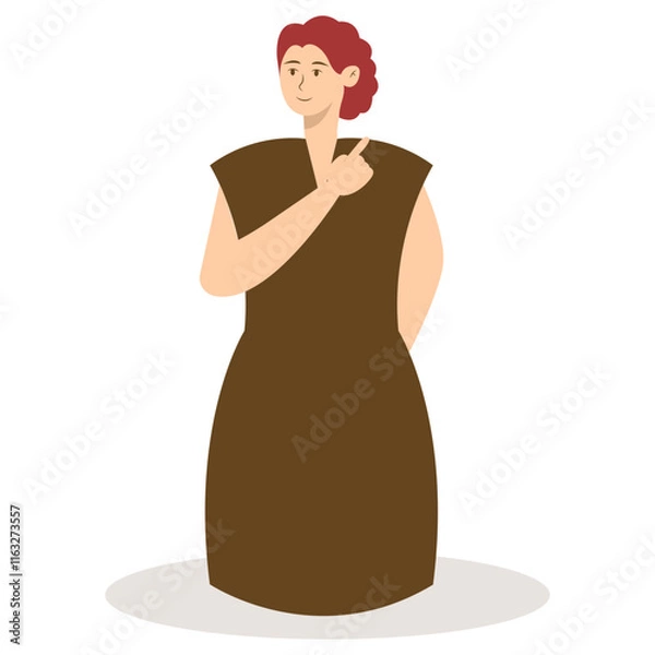 Fototapeta Business People Pointing. Promotion and Presentation Concept. Vector Illustration in Flat Cartoon Style.