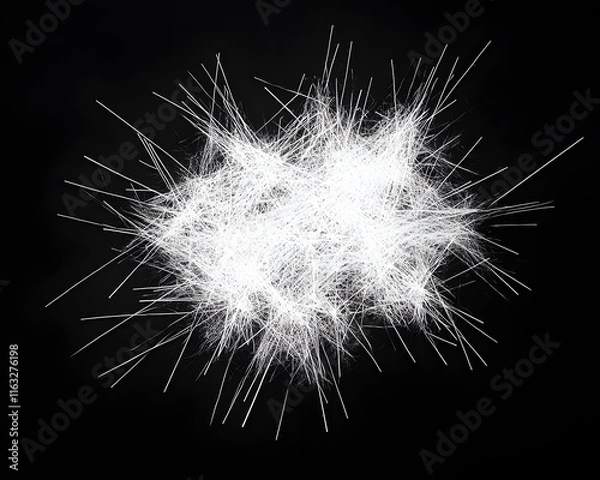 Fototapeta Abstract White Lines Explosion on Black Background
