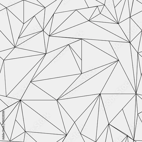 Obraz Geometric simple black and white minimalistic pattern, triangles or stained-glass window. Can be used as wallpaper, background or texture.