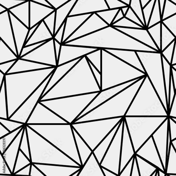 Obraz Geometric simple black and white minimalistic pattern, triangles or stained-glass window. Can be used as wallpaper, background or texture.