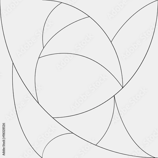 Obraz Geometric simple black and white minimalistic pattern, curved lines. Can be used as wallpaper, background or texture.