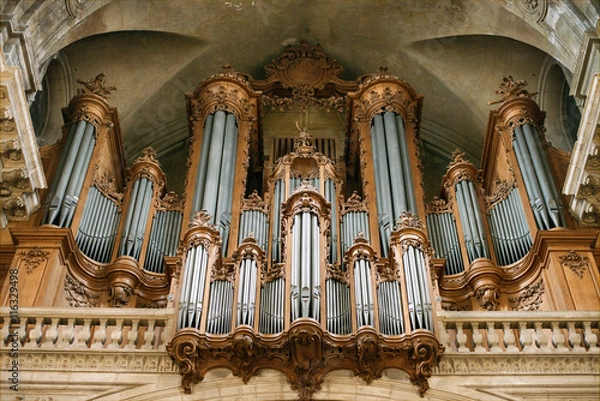 Obraz Nancy, Francja - 9 października 2015 r.: Pipe Organ in the Cathedral of Nancy