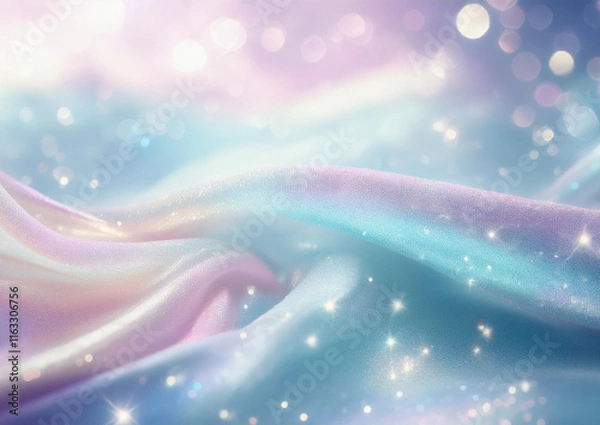 Fototapeta 柔らかな光と水色の布地背景イメージ