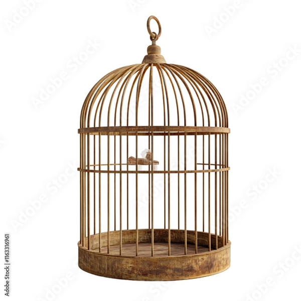 Fototapeta Birdcage with a bird inside.