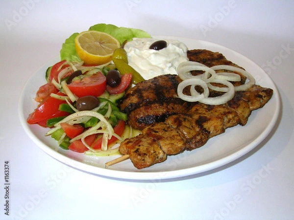 Obraz grill teller souvlaki