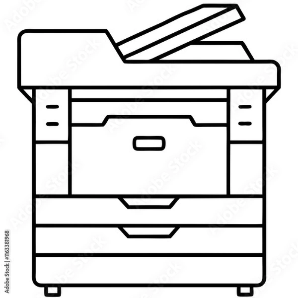 Fototapeta copier machine  line art vector illustration