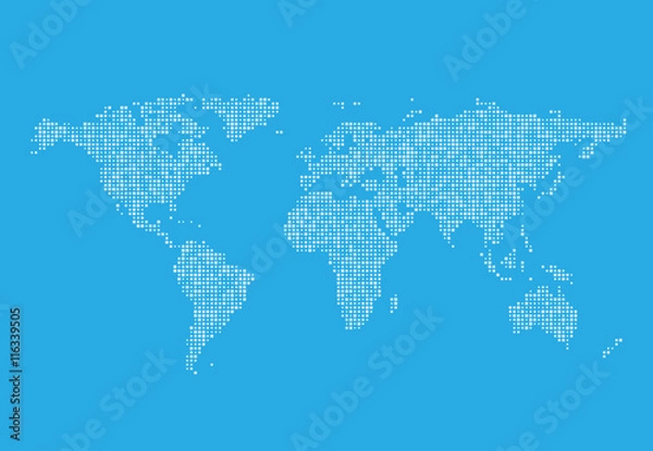 Obraz Abstract World map of dots. Vector illustration.