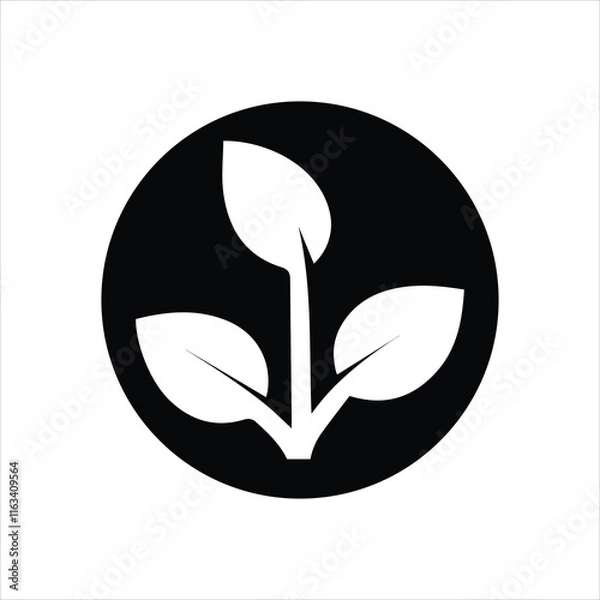 Fototapeta Simple leaf tree logo design, leaf vector icon illustration