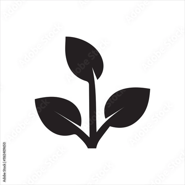 Fototapeta Simple leaf tree logo design, leaf vector icon illustration