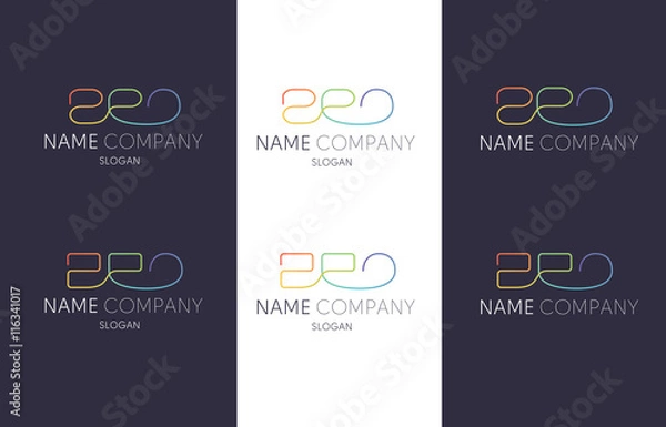 Obraz Pro colored line flat logo