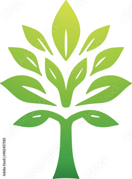 Fototapeta Nature-Inspired Tree with Green Leaves, Fully Customizable Vector Files