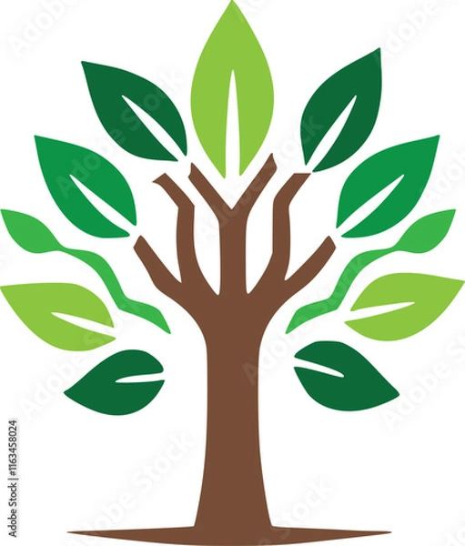 Fototapeta "Vibrant Tree with Green Leaves – Fully Vector Editable Files for Easy Customization