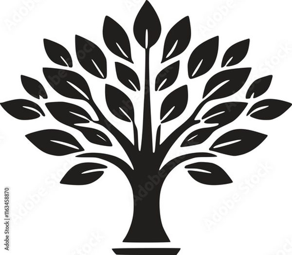 Fototapeta Elegant Tree with Leaves Vector, EPS Template for Stunning Nature Designs