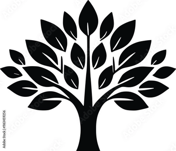 Fototapeta Elegant Tree with Leaves Vector, EPS Template for Stunning Nature Designs