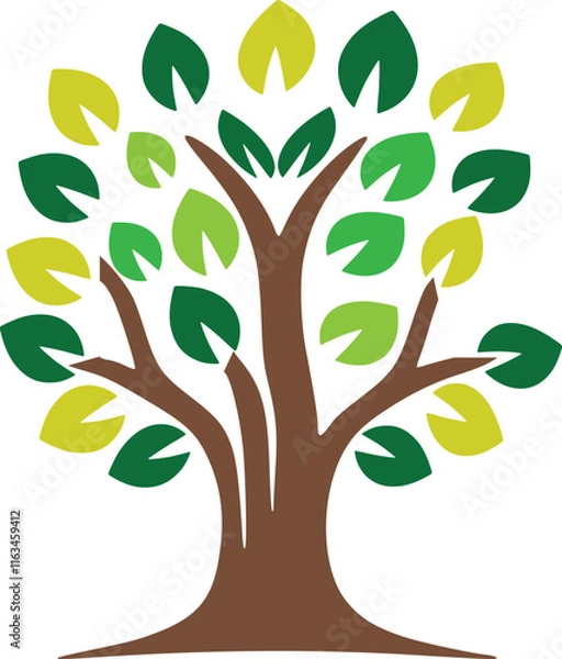 Fototapeta Colorful tree with leaves fully editable vector file download