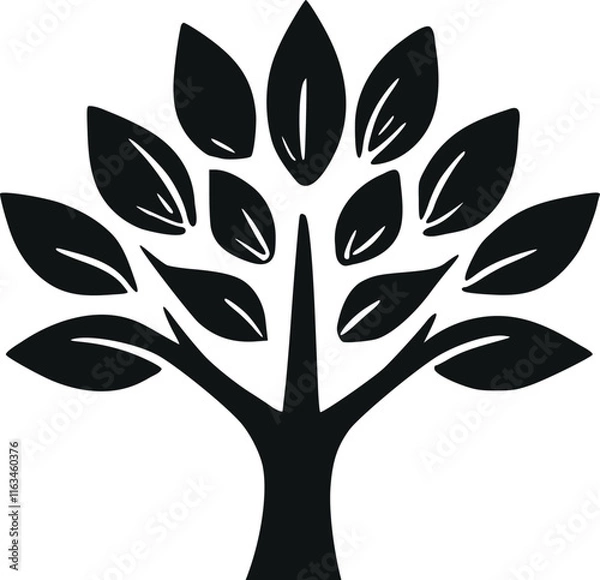 Fototapeta Elegant Tree with Leaves Vector, EPS Template for Stunning Nature Designs