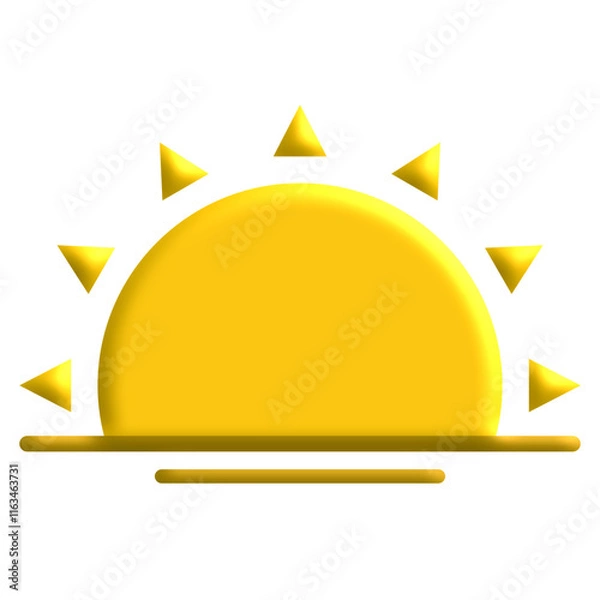 Obraz 3D Sun Rise Design Icon