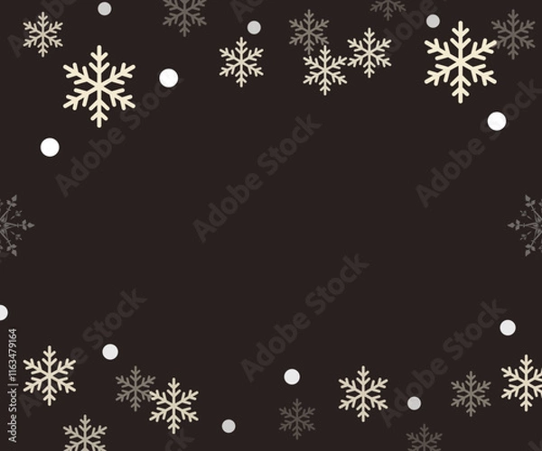 Fototapeta 背景素材（黒地に雪）
