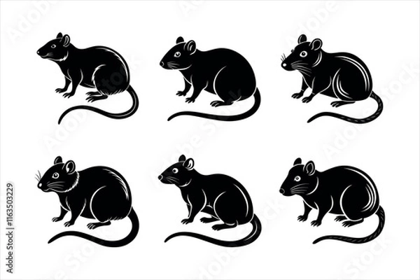 Fototapeta Rat silhouette vector icon design