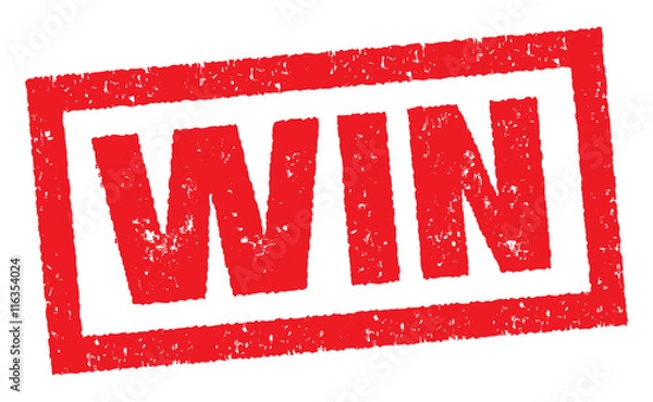 Obraz Wygraj znaczek. Znaczek z słowem wygrana.