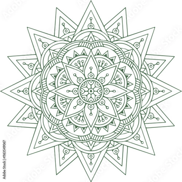Fototapeta Beautiful flower art and mandala vector design